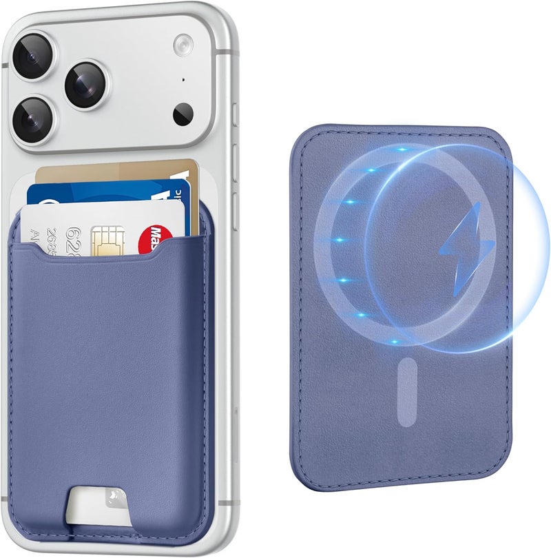 TopMade for Magsafe Wallet, Strongest Magnetic Card Holder for iPhone 17, iPhone 16/15/14/13/12 Series, Leather Magnetic Phone Wallet with Powerful Magnet, Card RFID Blocking, Fit 4 Cards, Purple - Image 1